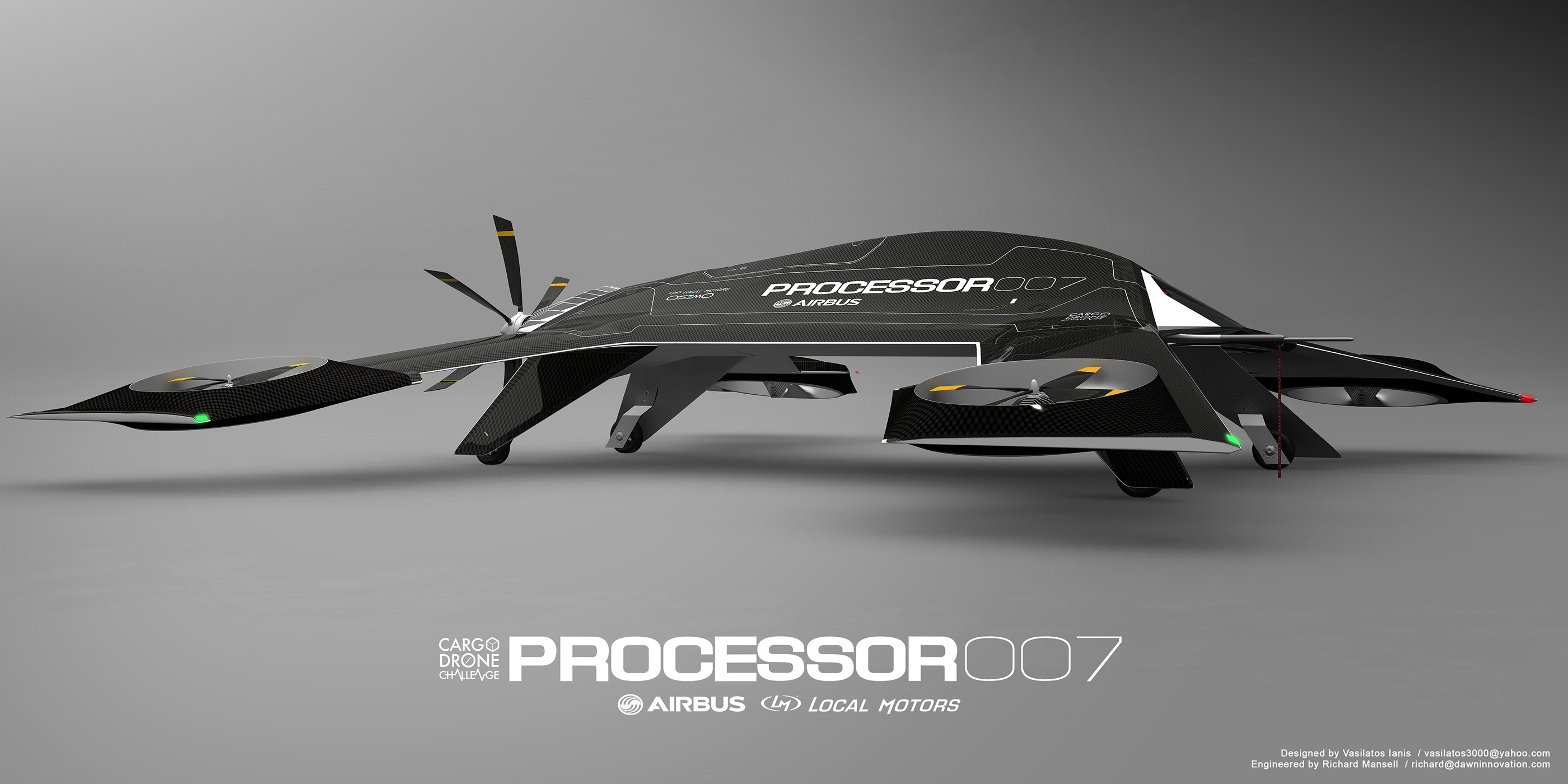 Vasilatos Ianis and Richard Mansell Processor 007 scalable heavy-lift eVTOL air cargo concept design drone Vasilatos Ianis and Richard Mansell Processor 007 scalable heavy-lift eVTOL air cargo concept design drone